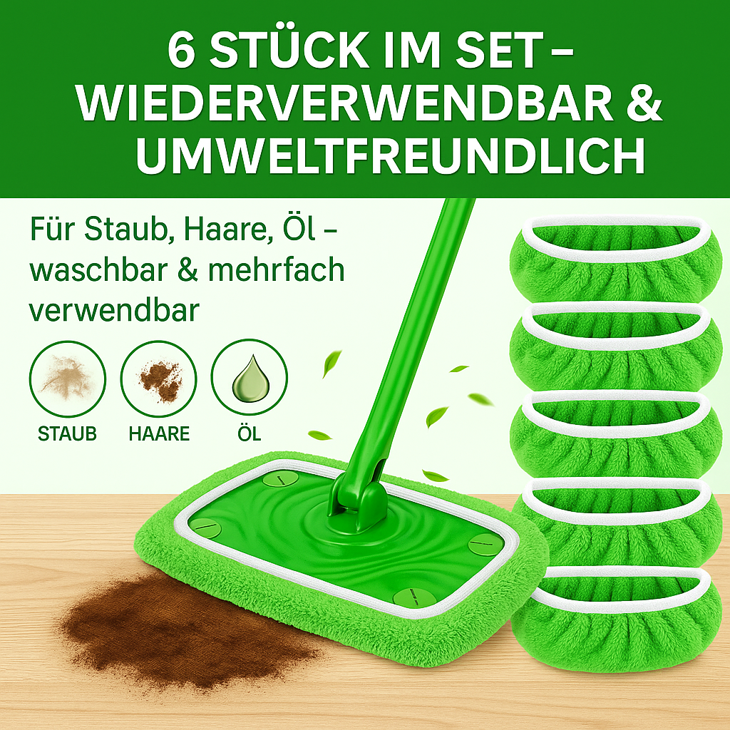 Premium Mikrofaser Mop-Pads – Wiederverwendbare Tücher für Nass- & Trockenreinigung | Waschbare Boden- & Möbel-Reinigungstücher | Kompatibel mit Sweeper Mop