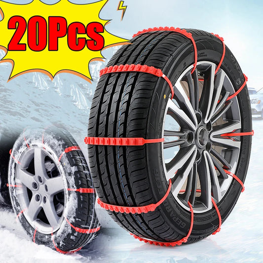 /20pcs Anti-Rutsch-Schneeketten Auto Winter Reifen Räder Kette Winter Outdoor Schnee Reifen Notfall Anti-Rutsch-Autozubehör