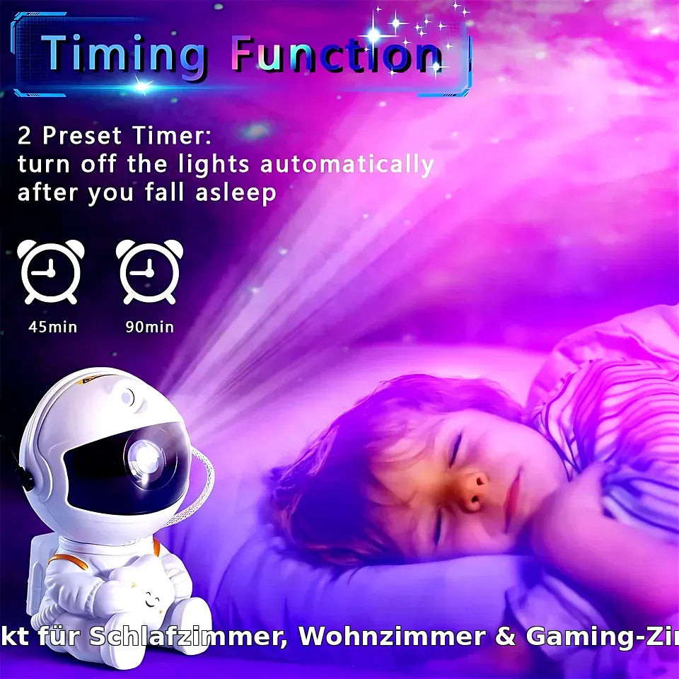 Astronaut Sternenprojektor – LED Galaxy Nachtlicht mit Nebel für Kinderzimmer & Schlafzimmer