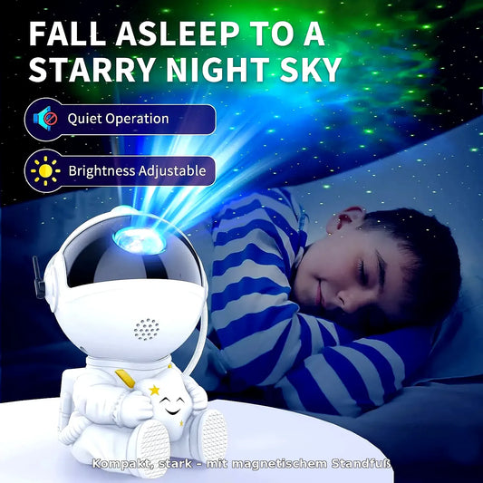 Astronaut Sternenprojektor – LED Galaxy Nachtlicht mit Nebel für Kinderzimmer & Schlafzimmer